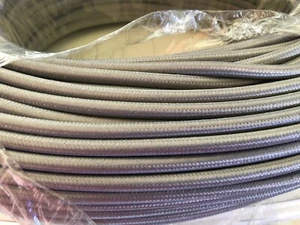 Cubierta de tela de algodón plateada de 2 hilos cable redondo 18ga vintage steampunk industrial - Imagen 1 de 4