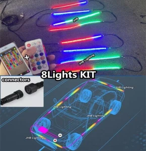4x 45CM + 4x 60CM Dream CHASING FLOW LED Remote APP Underglow Strips Lights Kit - Picture 1 of 18
