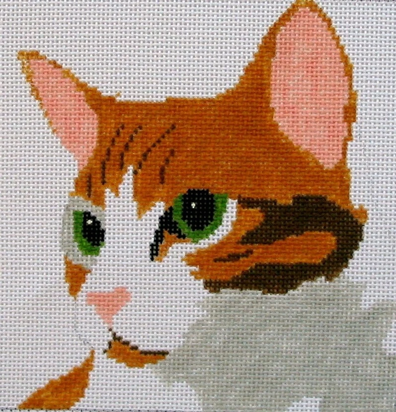Smitty Ginger Cat Hand Painted Needlepoint Canvas - Image 1 of 1
