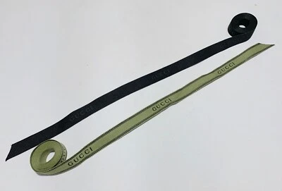 Gucci Logo Black Green Ribbons Gift Wrapping Authentic Designer Brand Theme - Image 1 of 4