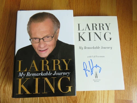 CNN Talk Show Host LARRY KING signed MY REMARKABLE JOURNEY 1991 1st Edition Book Cover