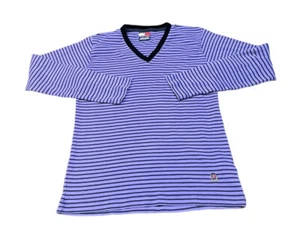 Vintage Tommy Hilfiger donna medio velluto scollo a V viola righe manica lunga - Foto 1 di 4