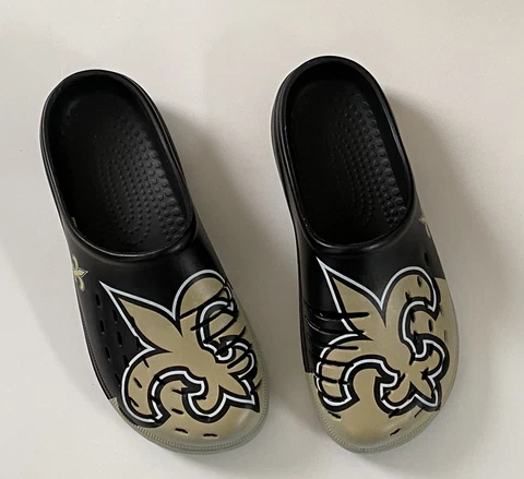 FOCO NFL Color-block Big Logo Team  New Orleans SAINTS Clogs Mens L 11-12 Cover