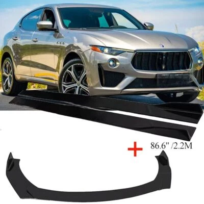 For Maserati Levante 17-22 Front Bumper Lip Spoiler Splitter+86.6"Side Skirt - Image 1 of 4