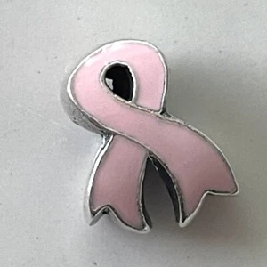 ZABLE Sterling Silver Pink Brast Cancer Charm Bead Italy - Picture 1 of 3