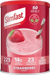SlimFast Balanced Meal Shake Meal Replacement, Strawberry Flavour  50 SERVINGS..