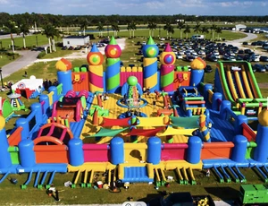60x60x30 Commercial Inflatable Maze Water Slide Castle Bounce House We Finance - Picture 1 of 8