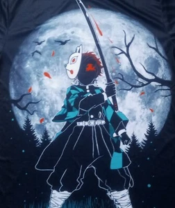 Tanjiro Demon Slayer Camiseta Luna Llena Silueta Anime Dibujos Animados Japonés - Imagen 1 de 5