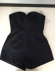 Finders Keepers Womens Navy Blue Blueberry Delerium Playsuit Shorts Size Large L - Picture 1 of 6