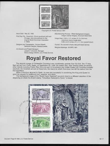 US - 1992 Columbus souvenir sheets first day souvenir panels #2624-2629 - VF MNH - Picture 1 of 6