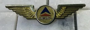 Vintage Delta Airlines Lapel Pin Brooch  Stoffel Seal Pilot Wings Hat 2.5 Inch - Picture 1 of 3