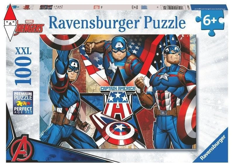 RAVENSBURGER PUZZLE 100 PZ XXL CAPTAIN AMERICA - Immagine 1 di 1