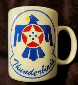 Taza de café de cerámica Hawker aeroespacial rara de colección Thunderbirds 1990 de la Fuerza Aérea de los Estados Unidos Ex - Imagen 1 de 6