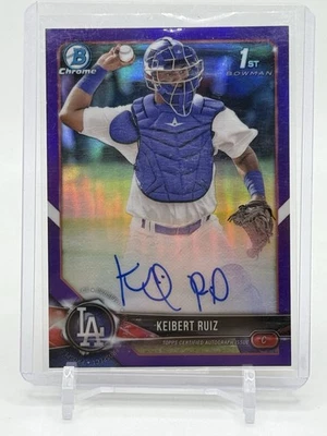2018 Bowman Chrome Keibert Ruiz 1st Purple Refractor Auto /250 Nationals Dodgers - Image 1 of 2
