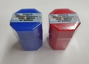 2 Sealed Rolls 2007 P & D James Madison Presidential Dollars ICG MS63 or Better - Picture 1 of 2