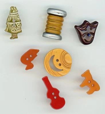 Seven Realistic  Bakelite Buttons - Image 1 of 4