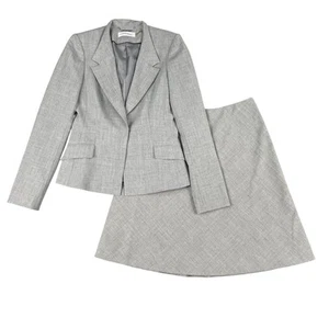 Calvin Klein Damen 2-Teiler hellgrau Karriere Rock Anzug Gr. 2 - Bild 1 von 7