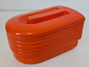 Vintage Hall China Westinghouse Refrigerator Orange Ceramic Covered Dish W/Lid - Picture 1 of 8