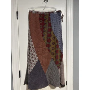 Falda Pequeña SACRED THREADS Vintage Bordada Rayón Funky Parche Volantes - Imagen 1 de 4