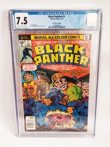 1977 MARVEL COMICS - BLACK PANTHER #1 - GRADED CGC 7.5 - UK PRICE NEWSSTAND - Picture 1 of 7