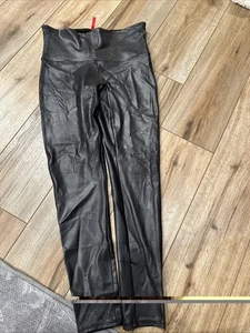 Spanx Kunstleder Leggings Schwarz Größe XL Shapewear Hohe Taille Euc - Bild 1 von 4
