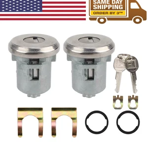 Left & Right Door Lock Cylinder w/2 Keys For 1965-87 Chevrolet GMC C10 C20 C30 M - Foto 1 di 14