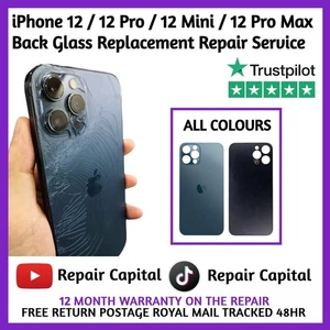 iPhone 12 / 12 Pro / 12 Mini / 12 Pro Max Back Glass Replacement Repair Service - Picture 1 of 1