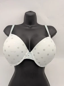 38D PINK Women Bra Blue Silver Polka Dot Lighty Lined Wear Everywhere - Picture 1 of 6