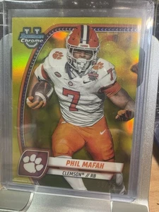 Phil Mafan 2024 Bowman Chrome U #144 Yellow Refractor /75 Clemson Cowboys - Bild 1 von 1