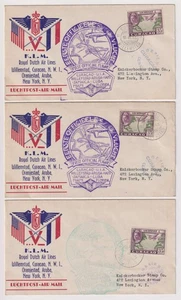 E4792: (3) 1943 Curacao Censored 1st Flight Covers - Picture 1 of 1