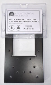 Architectural Mailboxes Black Galvanized Steel Mailbox Mounting Board 4" x 4" - Picture 1 of 5