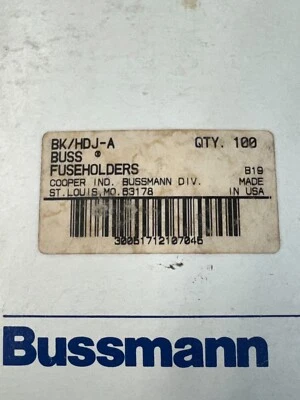 Porta-fusíveis Bussmann BK/HDJ-A a granel 100 peças - Imagem 1 de 2