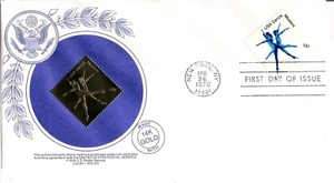 USA 1978 14K Gold Foil 1st Day Cover Scott's #1752 Modern Dance - 3 Views - Picture 1 of 3