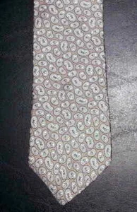 Hardy Amies Tie Silk Tan Black Blue Gray Paisley Design NIB t3252 - Picture 1 of 4