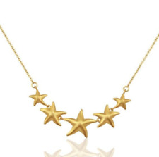 Yellow Gold Multi Star Charm Chain Necklace Pendent Jewelry Women & Girls Gift