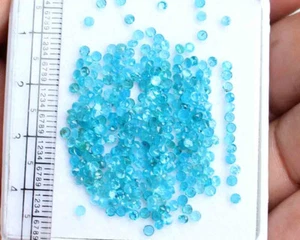 10.80 Ct Natural Apatite 2 MM Round Cut Loose Faceted Gemstone Lot - Picture 1 of 4