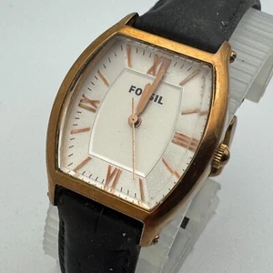 Vintage Fossil Quartz Watch ES3121 Women 50m Rose Gold Tone Leather New Battery - Picture 1 of 6