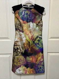 TED BAKER Helaina Technicolour Bloom Shift Dress ~ Size 0 UK 6 - Picture 1 of 9