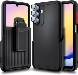 For Samsung Galaxy A25 5G Case Holster Clip Built-In Camera Lens Protector Cover - Picture 1 of 19