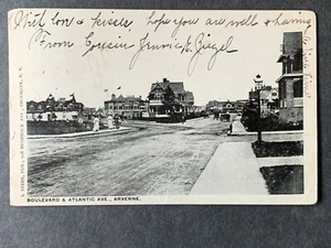 Boulevard & Atlantic Ave Arverne NY Litho Postcard H1238080605 - Picture 1 of 3