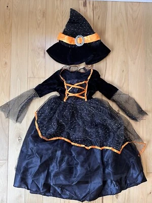 Dress Up America Black and Orange Witch Costume Size S (4-6 Yrs) Girl Halloween - Image 1 of 4