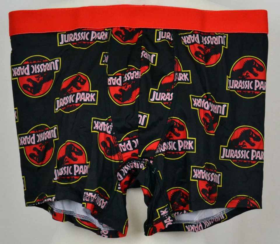 Jurassic Park Logo Boxer Shorts Classic Movie Bioworld Men Underwear Black NWT - Image 1 of 1