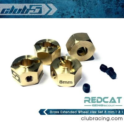 Juego hexagonal de rueda extendida de latón de 8 mm (4) para Redcat GEN8 / Wendigo Foto 1 de 4