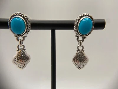 Sarda, Hecho en Balinesa, Precioso, Natural, Bella Durmiente Turquesa, 925, Pendientes Foto 1 de 4