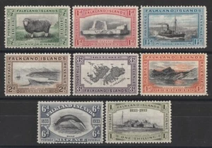 FALKLAND ISLANDS 1933 Centenary ½d to 1/-. MNH **. - Picture 1 of 1