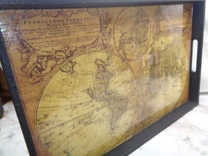 Nice Looking Old World Globe Display Tray Planiglobii Terrestris Mappe Monde - Picture 1 of 18