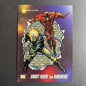 1992 Impel Marvel Universe Trading Card #90 GHOST RIDER AND DAREDEVIL - Bild 1 von 2