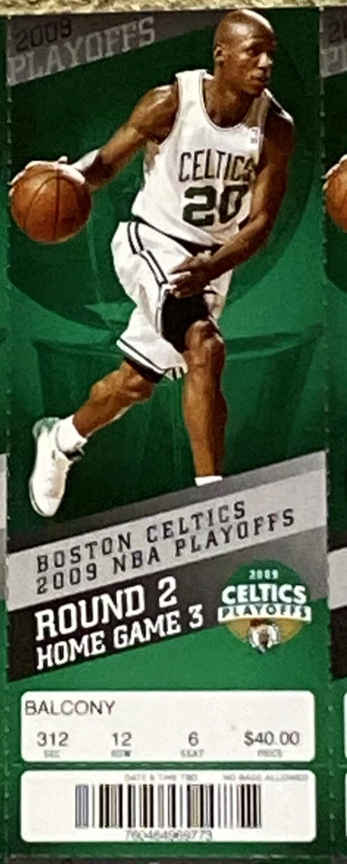 Magic @ Celtics 2009 NBA Playoff Ticket Stephon Marbury 12 Fourth Quarter Points - Image 1 of 1