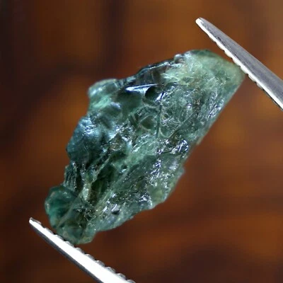 Extraordinary Certified 41.53ct Natural Teal Sapphire Madagascar Rough 32x16mm - Image 1 of 4