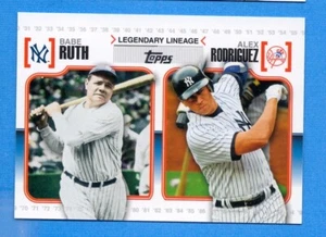 2010 Topps Legendary Lineage #LL3 Babe Ruth/Alex Rodríguez Yankees - Imagen 1 de 1